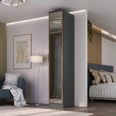 Guarda-Roupa 1 Porta Reflecta Ravi Grafitto