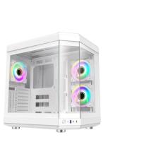 Gabinete Gamer Liketec Unreal Snow, Cube Design, Mid Tower, Vidro Temp