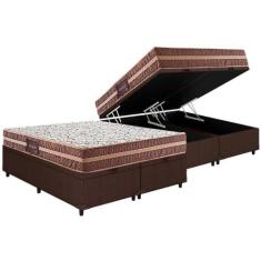 Cama Box Baú Queen: Colchão Espuma Herval D28 Besmont Double Face + Ba