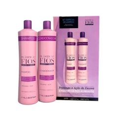 Kit Lavatorio Plastica dos Fios Shampoo e Condicionador 1L