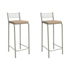 Banqueta Genova 740mm Nickel (par) Nickel/capuccino