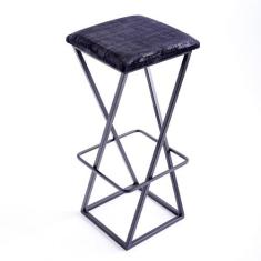 Banqueta Z Alta Industrial 70cm com Armação de Metal - Automac Decor, 