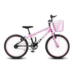 Bicicleta Infantil Feminina Aro 20 KOG Alumínio Com Cestinha, Preto de