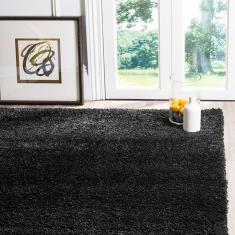 Tapete Peludo Luxo 140x200cm Casa Dona Preto