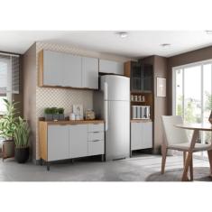 Cozinha Completa Firenze 04 Peças 11 Portas e 02 Gavetas Amendola/nude Prime Tx