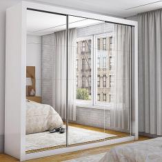 Guarda Roupa Isabela Casal 3 Portas de Correr Com Espelho Master Carioca Móveis