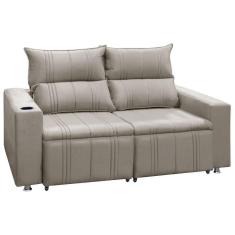 Sofá Retrátil E Reclinável Madri 2l. 160cm C/molas - Veludo Bege Marfim