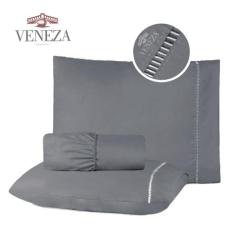 Jogo de Lençol Casal Queen 3 Peças MicroPercal 600 Fios Ponto Palito -