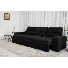 Sofá Retrátil e Reclinável 2,10m em Tecido Suede  - Montagem Inclusa -