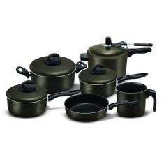Conjunto De Panelas Teflon Super 6 Peças Panela de Pressão - Aluminio 