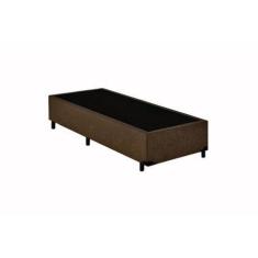 Base Cama Box Solteiro Suede Marrom RC Sono Leve 38x88x188