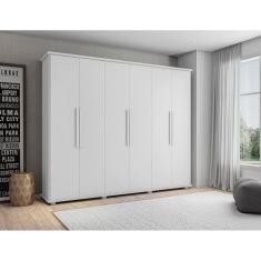 Guarda-Roupa Casal 6 Portas 4 Gavetas Canadá Branco – RV Móveis
