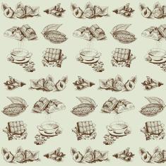 Papel Parede Fruta Cacau Chocolate Chá Autocolante Lavável