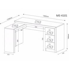 Conjunto Home Office 2 Escrivaninhas, 2 Armários, 1 Balcão E 1 Estante Tecno Mobili Amendoa