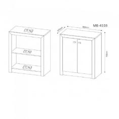 Conjunto Home Office 4 Peças 1 Escrivaninha Em L 2 Estantes E 1 Balcão Tecno Mobili Amendoa