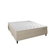 Cama Box com Colchão Casal Stella Molas Ensacadas (60x138x188) Bege - 
