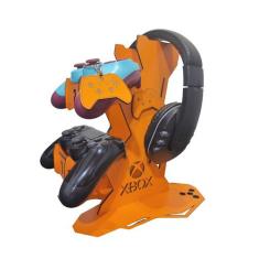 Base 2 Controles Headset Headphone  One X + Chaveiro mdf - LUALKI, LAR