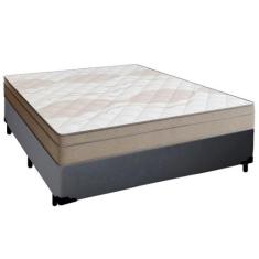 Cama Box Casal Sintético + Colchão De Molas Ensacadas Portobel Ipanema