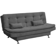 Sofá Cama Reclinável 2 Lugares 190cm Salomé Cinza Matrix, Chumbo, 3