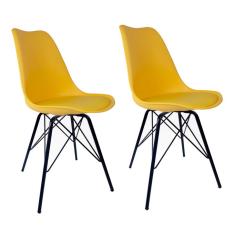 Conjunto com 2 Cadeiras Saar Amarelo