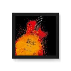 Arte Maníacos Quadro Decorativo Guitarra Color Canto - 50x50cm (Moldura em laca preta)