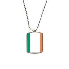 DIYthinker Colar com pingente de corrente de aço inoxidável com bandeira nacional da Irlanda para animais de estimação