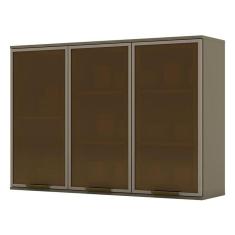 Armário Aéreo Connect 3 Portas de Vidro 120 cm Duna - Henn 