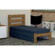 Cama de Solteiro Luna de Madeira Maciça Angelim Pedra/Tauari