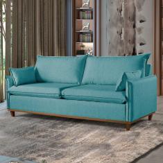 Sofá 3 Lugares 220cm M168 em Linho Living Verde