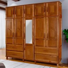 Guarda-Roupa Casal Campo Grande 10 Portas 4 Gavetas com Espelho - Rodmoveis