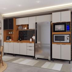 Cozinha Completa Sophia 14 Portas 2 Gavetas Marrom/Nude - Panorama Móveis