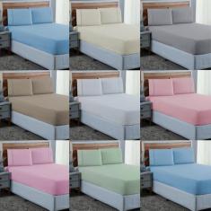 Roupa de Cama Queen 300 Fios com Ponto Palito 3 peças Lençol 100% Algo