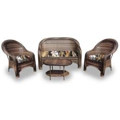 Conjunto de Sofá Fibra Sintética Karibe - 1 Sofá 2L + 2 Poltronas + 1 