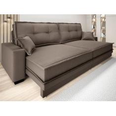 Sofá Palermo 2,40m Retrátil e Reclinável Velosuede Marrom - NETSOFAS