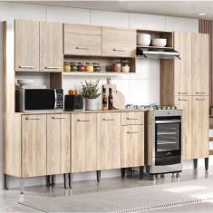 Cozinha Completa Arizona Plus Com Armário E Balcão Carraro - Carvalho Carvalho