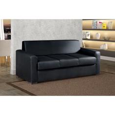 Sofá Para Sala De Estar 3 Lugares 200cm Basic Preto