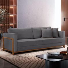 Sofá 3 Lugares Paris Veludo 2,14M - Encantare