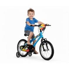 Bicicleta Infantil Masculina Baby Boy Aro 16 Athor Rodinhas, Azul