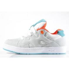 Tênis Qix - Plaza Branco/Laranja/Azul Turquesa-Unissex