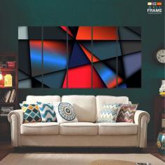 Quadro Decorativo 5 peças Abstrato Formas 140x65