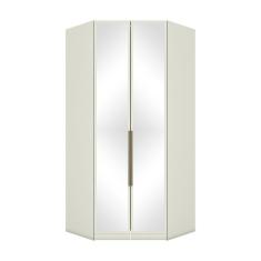 Guarda Roupa Canto Closet Modulado 2 Portas 3 Gavetas com Espelho Predileto Henn Areia HP