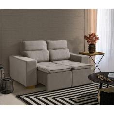 Sofá 2 Lugares 150cm Com Molas, Retrátil E Reclinável Bege