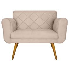 Namoradeira Decorativa Estofada Para Salão de Beleza Isabella Suede Bege - LM DECOR