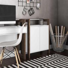 Balcão Multiuso 2 Portas AZ Tecno Mobili - Branco/Nogal