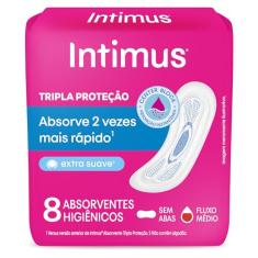 Intimus® Absorvente Tripla Proteção Suave S/Abas- 8 UN