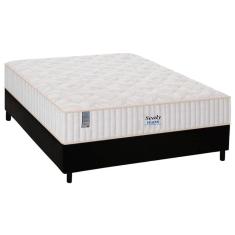 Cama Box Casal: Colchão Molas Ensacadas Plumatex MasterPocket Miami + Base CRC Courano Black(138x188)