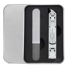 Cortador de unhas para uso doméstico cortador de unhas de aço inoxidável à prova de respingos conjunto de cortador de unhas chanfrado para homem e mulher, prata 2, conjunto de peças