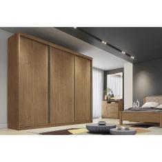 Guarda Roupa Casal 3 Portas de Correr e 4 Gavetas Arezzo/Medelim Cumaru - Novo Horizonte