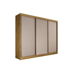 Guarda Roupa Casal 3 Portas de Correr e 6 Gavetas Diamond Plus Freijo Cumaru c/ Fendi - Novo Horizonte