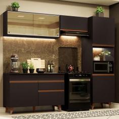 Cozinha Completa Madesa Reims XA250003 com Armário e Balcão - Preto, P
